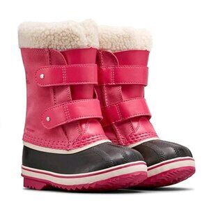 SOREL | Girl Pink Suede Black Rubber 1964 Pac Strap-K Snow Boots Sz 11